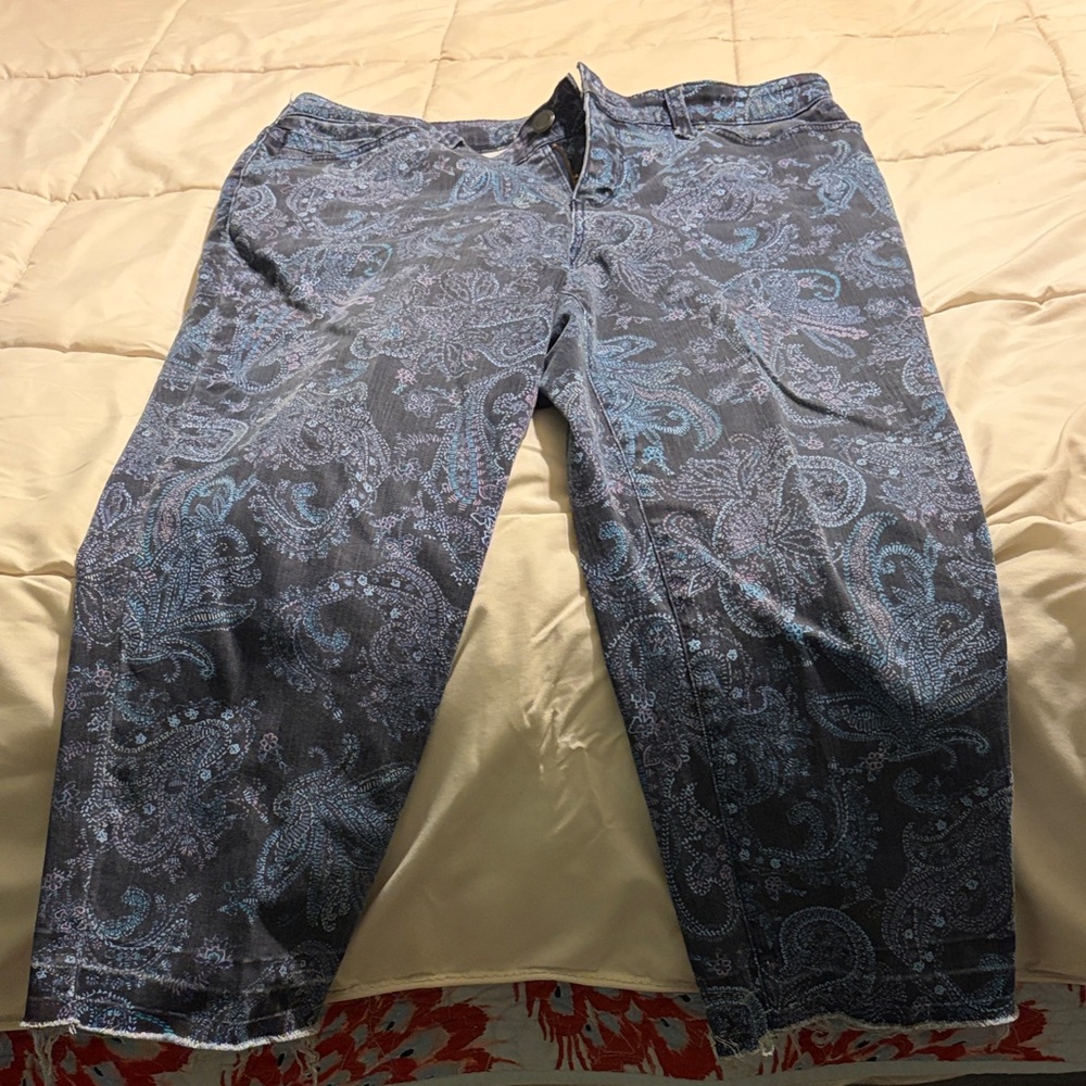 Bandolino Navy Paisley Print Women’s Jeans